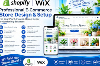 design a professional shopify plant store, garden shop, and nursery website