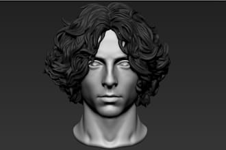 do a realistic 3d head sculpt for 3d printing or character creation