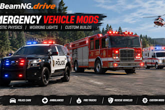 create beamng drive emergency vehicle mods with realistic physics and lights