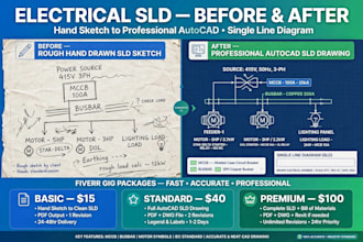 draw electrical sld single line diagram in autocad
