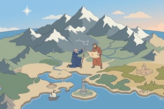 create a detailed fantasy island or kingdom map for your story