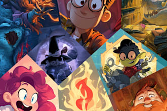 make book cover cartoon story book illustration
