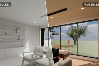 design modern office, meeting room and reception with 3d rendering