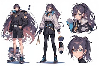character sheet in anime style