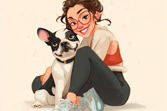 draw your cute pet into disney cartoon portrait style