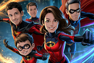 make personalized family superhero artwork from your photos
