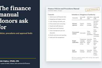 write a financial policies and procedures manual for your ngo