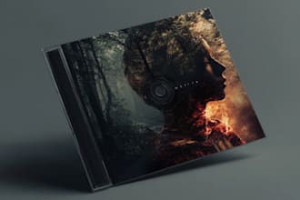 design cd album cover template or vinyl print templates