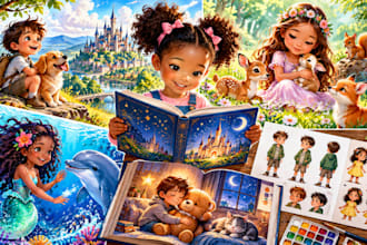 draw children story book illustration watercolor picture, kids book art design