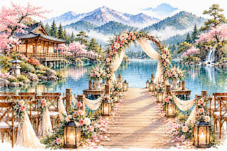 draw watercolor wedding venue
