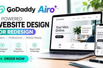 godaddy airo ai website design godaddy airo website redesign godaddy airo design