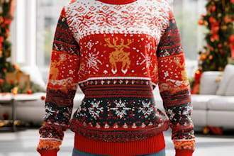 create ugly christmas sweater and sweatshirt design