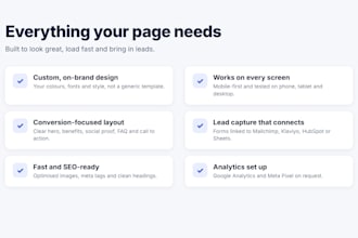 design a responsive one page website or high converting landing page