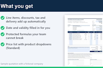 create an automated excel quotation or invoice template