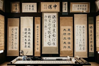 handwrite japanese and chinese calligraphy in multiple styles