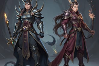 illustrate unique fantasy heroes and villains