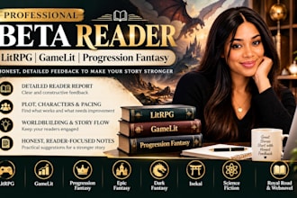 beta read your litrpg, gamelit, or progression fantasy manuscript