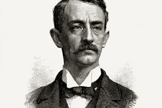 draw portrait illustration in vintage style or engraving