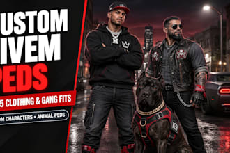 create custom fivem peds, gta 5 clothing, gang outfits, and animal peds