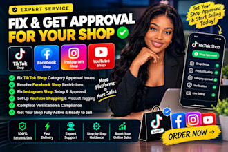 fix tiktok shop category approval facebook shop instagram shop youtube shop