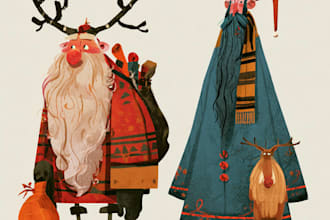 create cute and unique christmas character designs