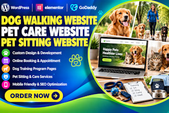 design pet care website, dog walking website, dog walking, pet sitting website