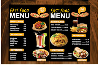 design modern restaurant food menu, cafe menu design