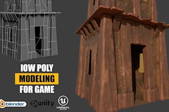 create 3d low poly model for any game with pbr texture