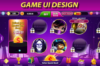create game gui, hud and mobile game app graphics