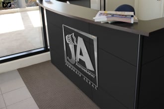 place your logo on office walls photo realistic mockups