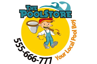draw an excellent pool store logo