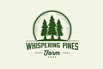 design original attractive pines farm logo