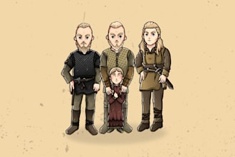 draw cartoon of yourself like a movie in my style