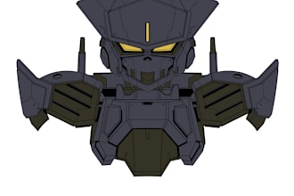 draw half body gundam, transformer, robot, armor, mecha