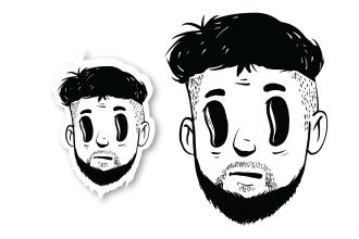 draw a vintage cartoon portrait from photo vintage 1930s