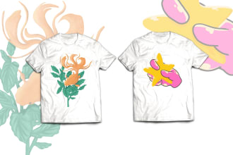 make digital freehand cartoon style for t shirt