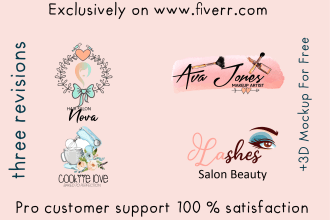 design floral or watercolor salon makeup shop logo