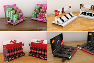 design product display counter top, posm items, retail display
