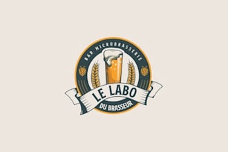 design realistic brewery logo with creative concepts