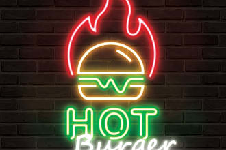 design attractive neon logo and realistic neon fonts
