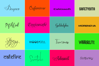 design name text based letters logo for branding
