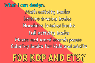 design math activity books or letters activity books