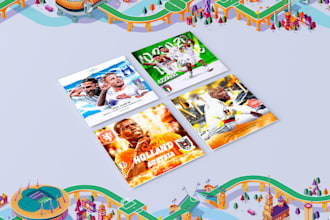 create football and soccer post and poster