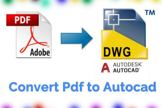 convert PDF to dwg, image, sketch to autocad dwg