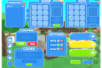 design a professional roblox shop, inventory, or gacha UI