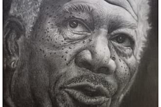 make graphite pencil art ,concept art and portraits