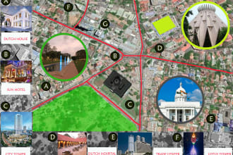 create a commercial real estate map illustration site plan aerial map