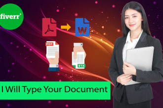 convert your pdf or photo to word or excel and data entry