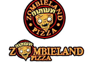 design creative zombie pizza logo
