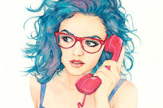 do your potrait in watercolor style